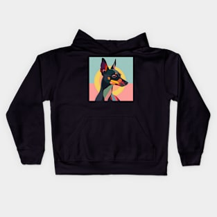 Retro Manchester Terrier: Pastel Pup Revival Kids Hoodie